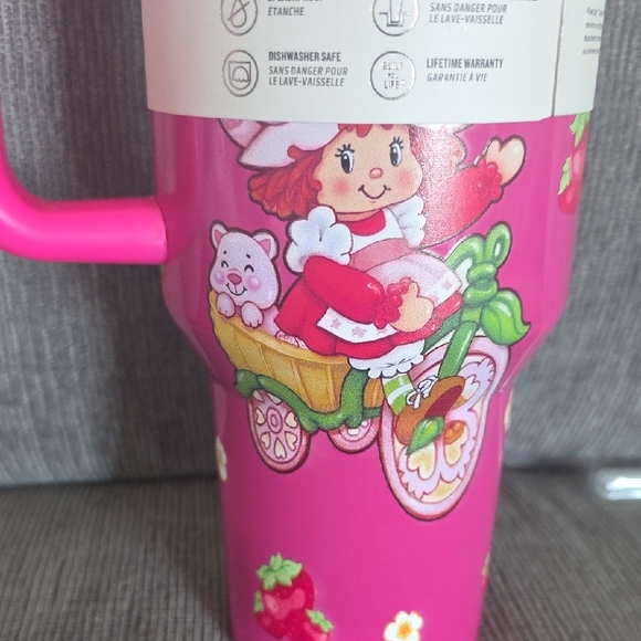 Stanley Pink Quencher H2.0 Tumbler, New, 40oz., Strawberry Shortcake - Picture 7 of 14